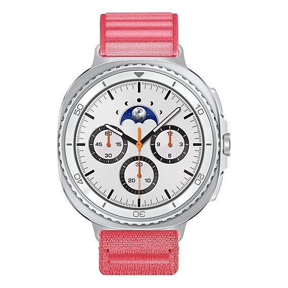 Galaxy Watch8 Classic | 46 мм | 4G LTE | White | Fabric/Red | M/L, Размер: 46 мм, Цвет: White, Тип ремешка: Fabric, Цвет ремешка: Red, Размер ремешка: M/L, Подключение часов: Bluetooth / Wi-Fi + 4G LTE, изображение 2